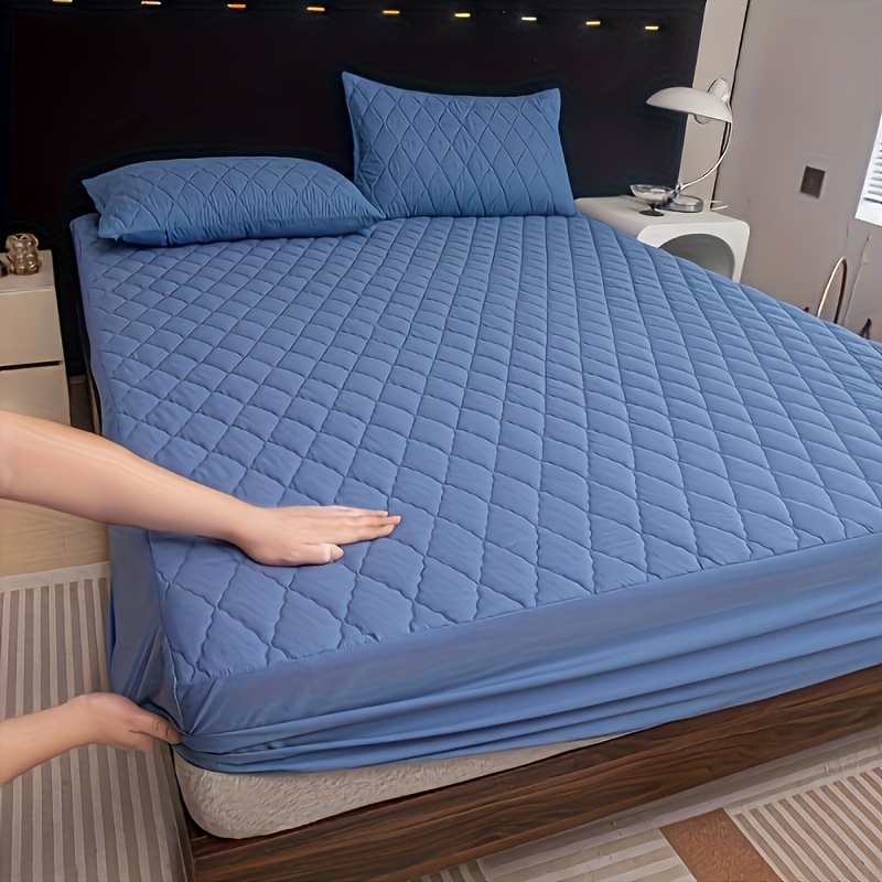 1pc ultra luxury thick solid color mattress protector deep pocket warm and comfortable ultra soft mattress cover suitable for bedroom and   mattress protection details 4