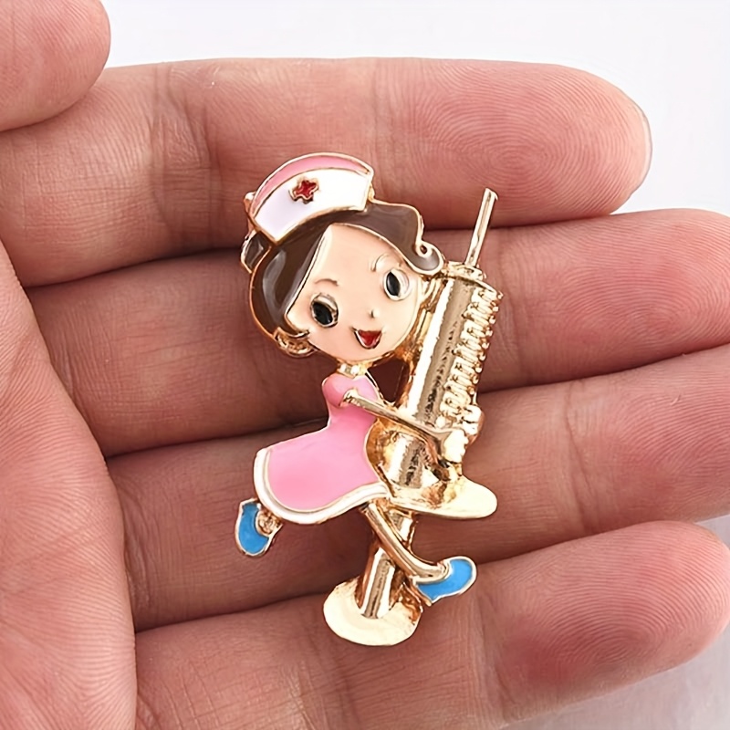 TEMU Series Brooches Cute Doctors And Nurses Dress Pin -border Fashion Alloy Brooches