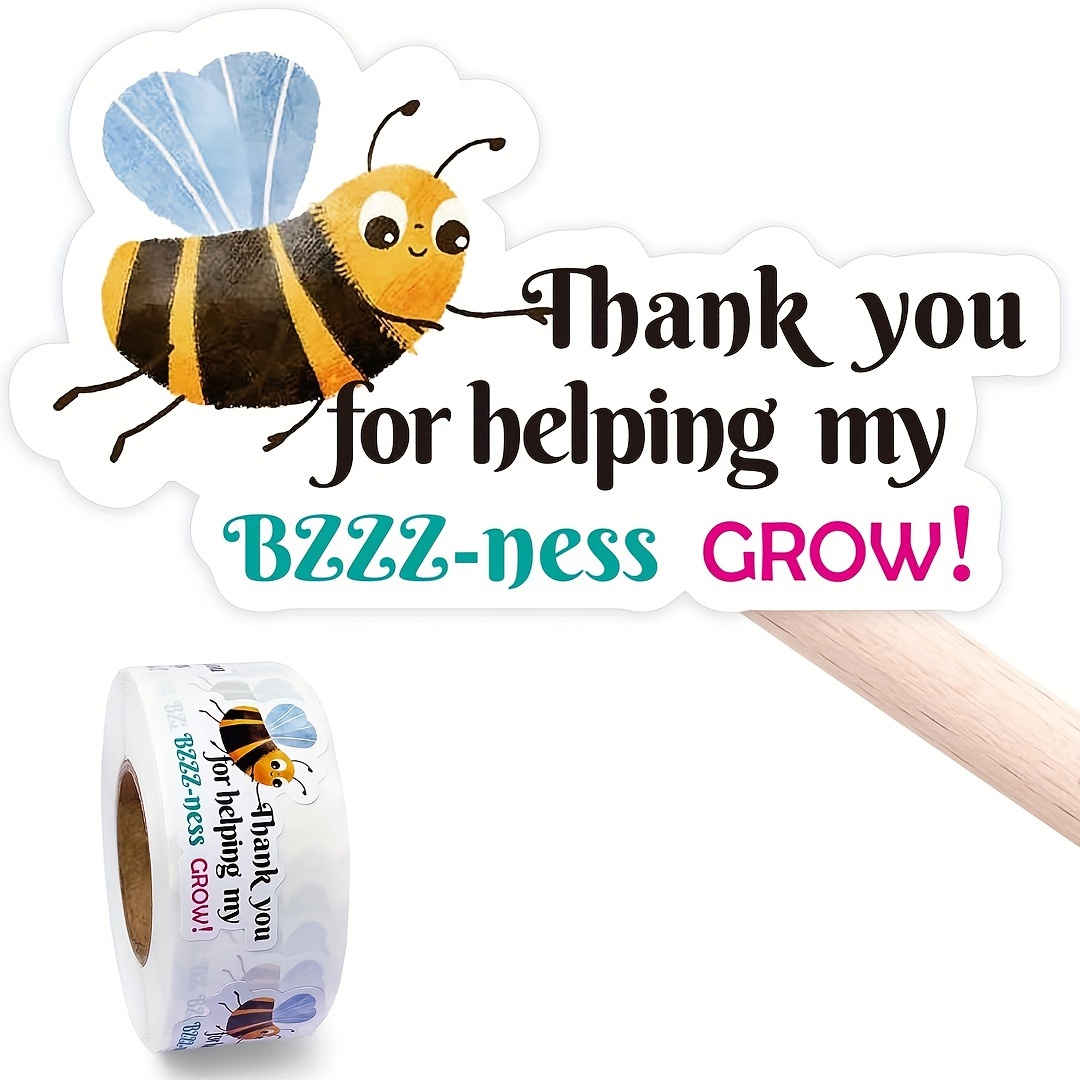 

Thank You For Helping Me Grow Thank You Sticker, 500pcs/ Roll, Suitable For All Kinds Of Commodity Packaging Use