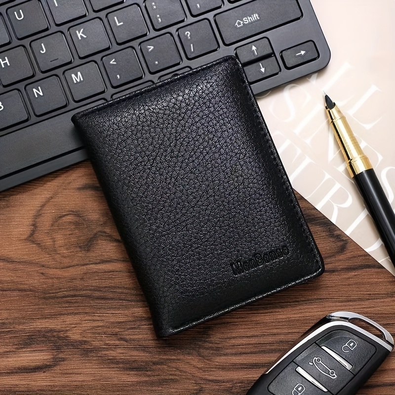 Men's Minimalist , Men'-thin Compact Vertical Feel Multi-card Slot Card Holder Coin Purse Small Wallet