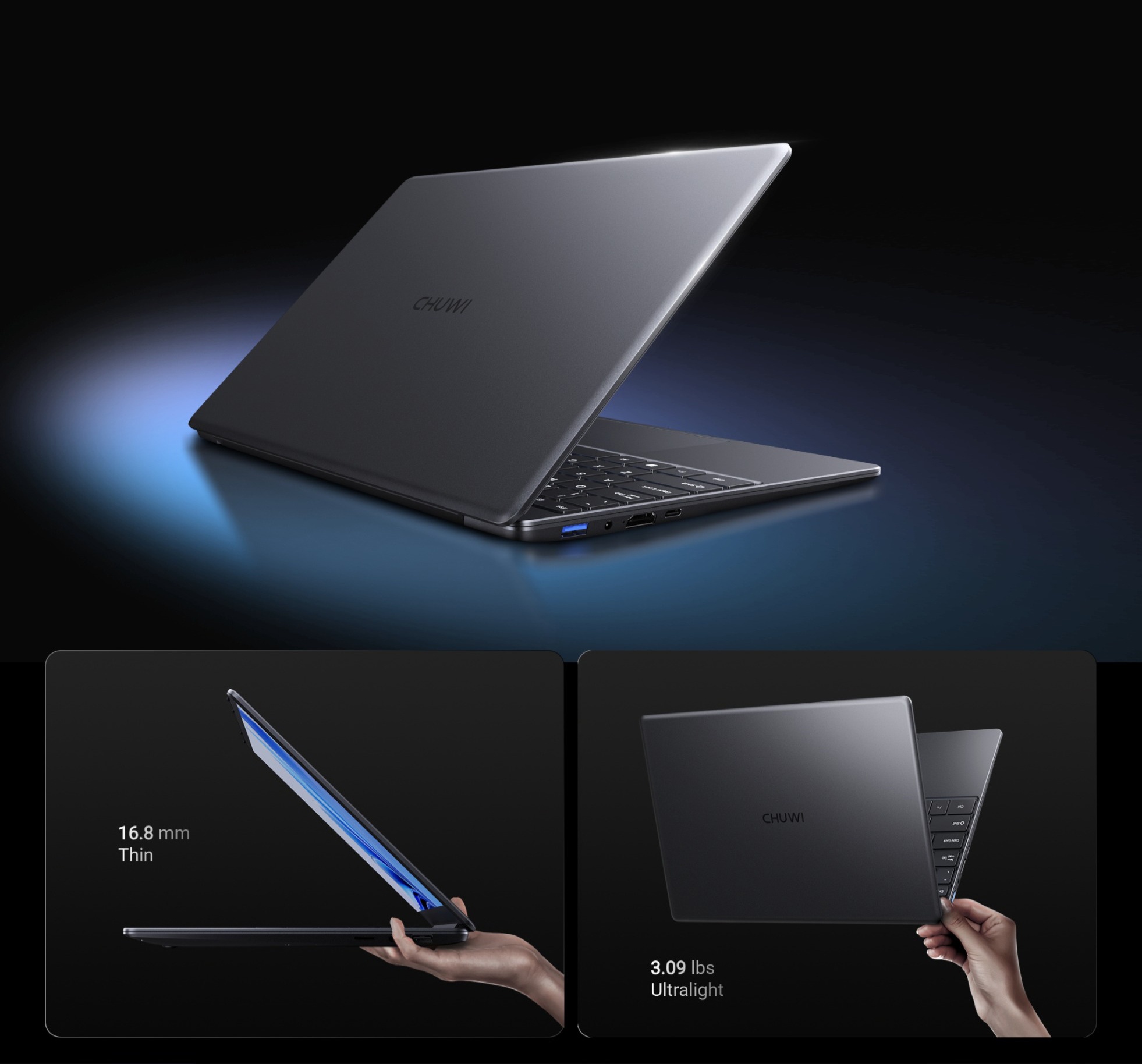 CHUWI CoreBook I3 Windows 11 Laptop, 14-inch FHD Computer, I3 10100Y (Tot 3,9 GHz, Verslaat M3-8100Y) Draagbare PC, 8GB RAM (Uitbreidbaar tot 16GB), 256GB SSD (Uitbreidbaar tot 1TB), TF-kaartslot (Ondersteunt tot 128GB), USB 3.0, HDTV, 3,5mm Audio-aansluiting, 2,4GHz/5GHz Wi-Fi, Draadloos 4.2