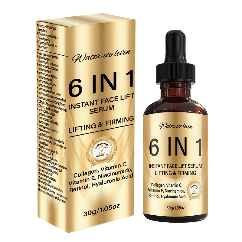 Image of 6in 1 For Lifting & Firming With Collagen, Vitamin C, Vitamin E, Niacinamide, Retinol & Hyaluronic Acid, Moisturizes & Types