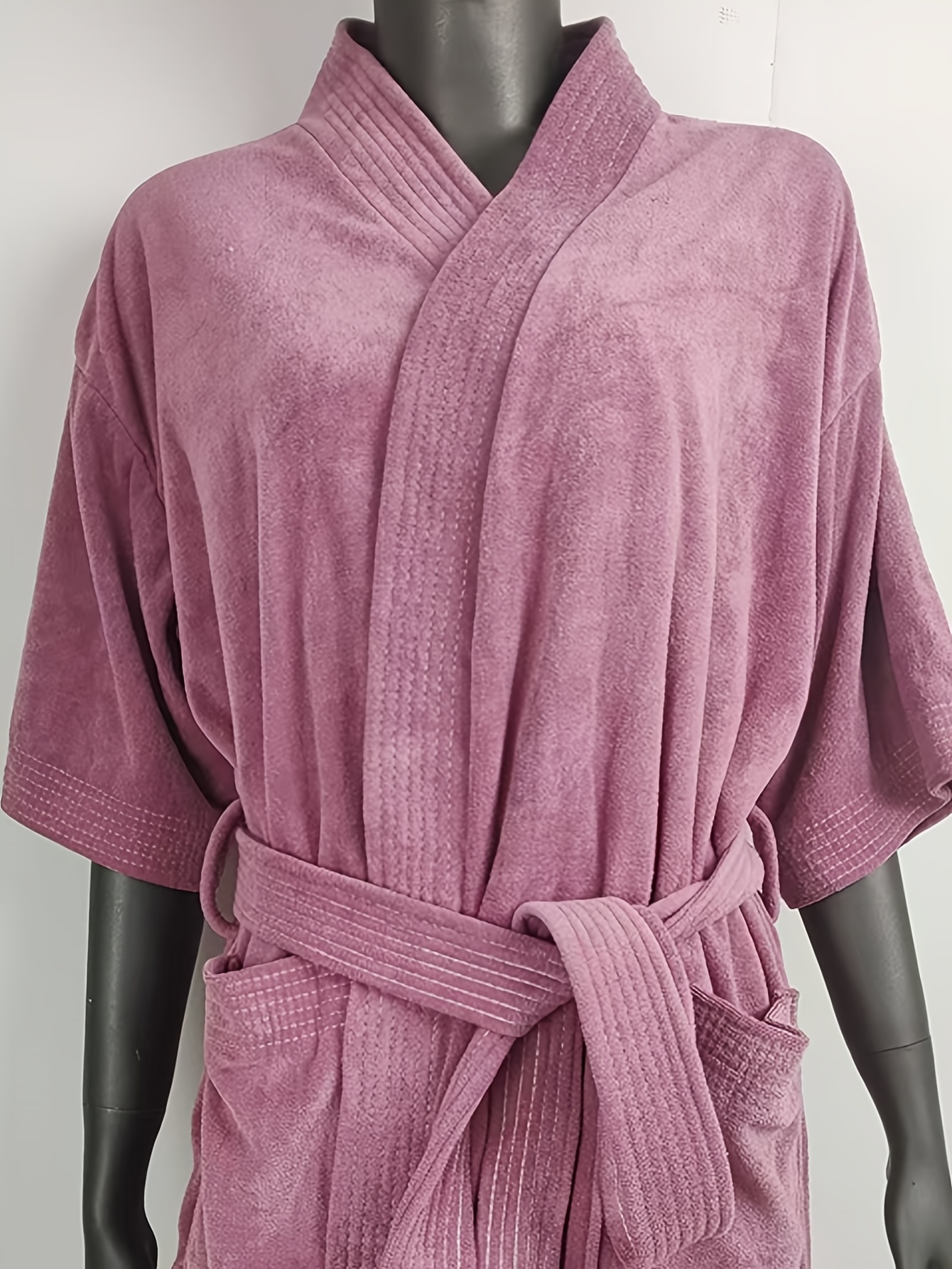 short sleeve dressing gown ladies 1pc womens soft absorbent multi needle short twoway