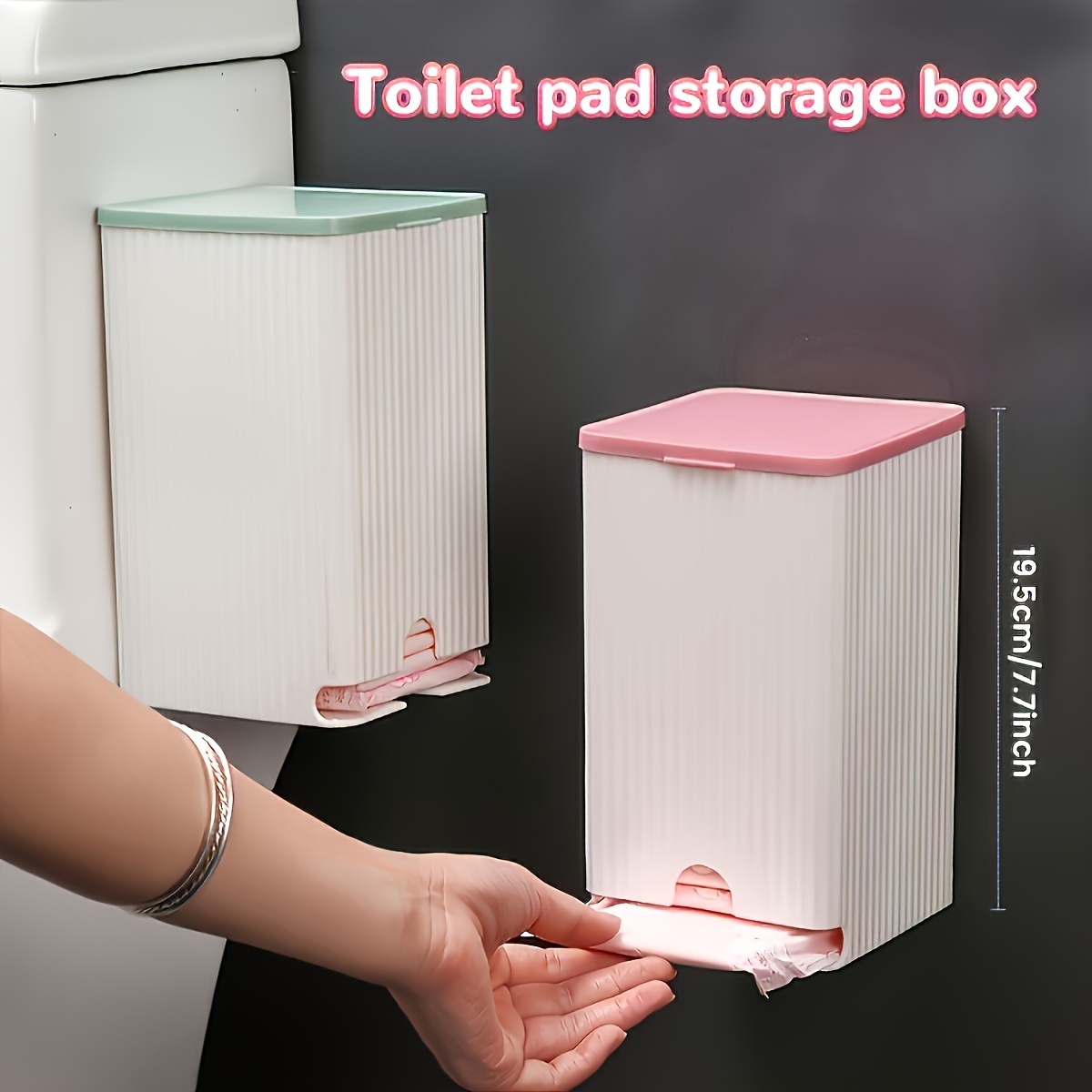 

1pc Modern Wall-mounted Storage Box For Bathroom - Waterproof Plastic Organizer For , Tissues & Swabs, Space-saving Home Decor, Office Accessory, Bathroom Organizers And Storage