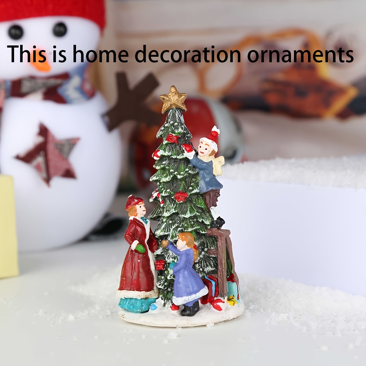 Image of 1pc Santa Claus Gift Little Girl Climbing Christmas Tree Pendant Holiday Party Christmas Desktop Decoration