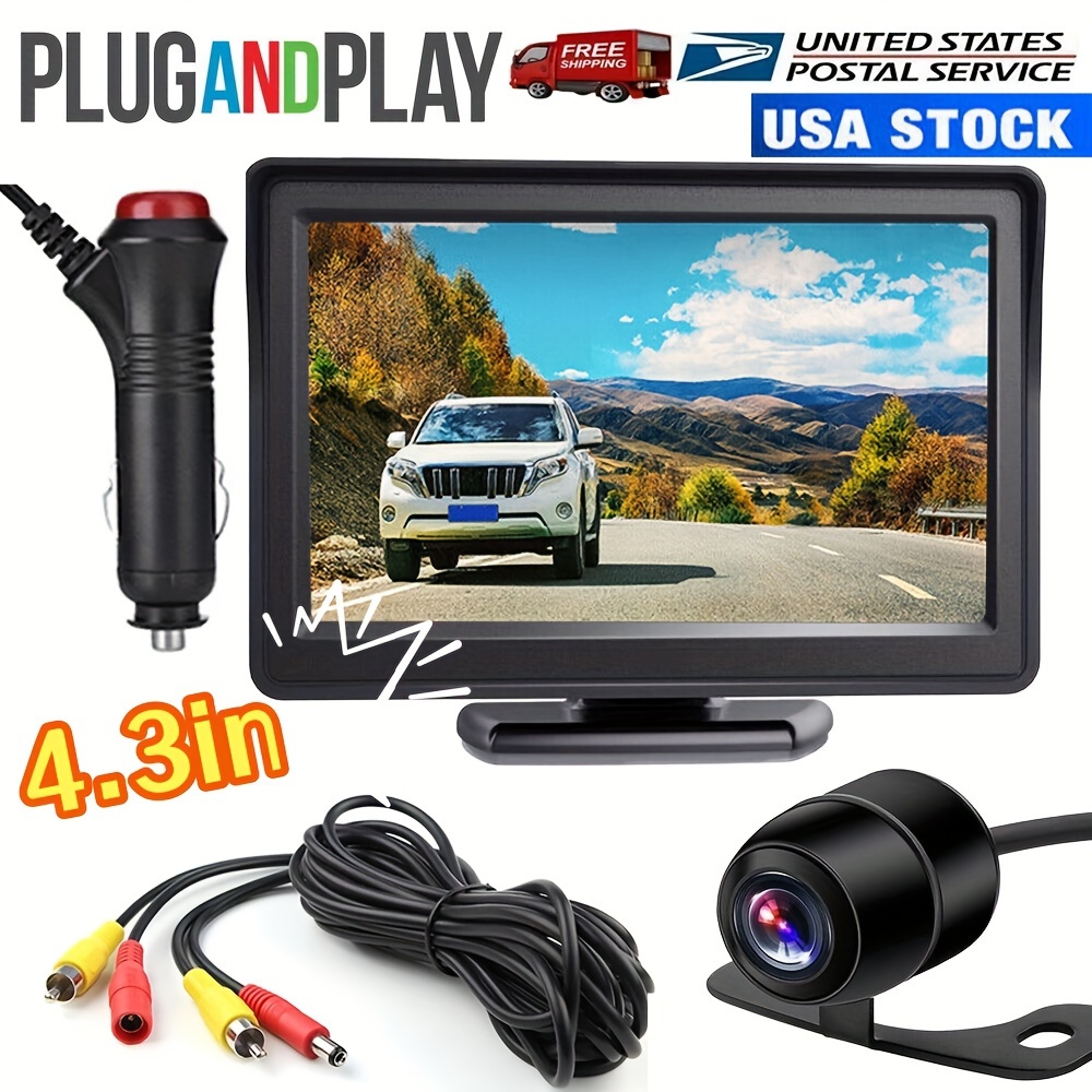 

Car Backup 4.3 Inch Monitor Tft Lcd Screen Vehicle Rear View Reverse Parking System Night Vision Camera