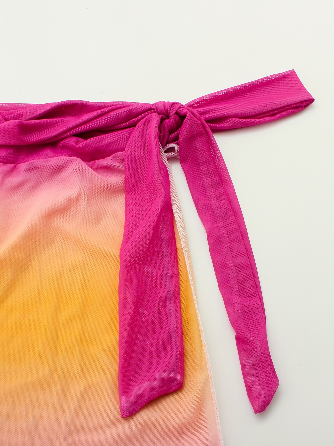 Pastel Ombre Swimsuit Cover up Women, Rainbow Tie Dye Pink Wrap