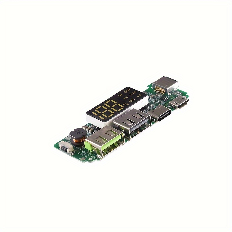 1pc/4pcs, placa de carga 18650 con usb 5v 2.4a de energía móvil, placa cargadora de batería de litio 18650, con protección contra sobrecarga, sobredescarga y cortocircuito, placa de energía usb diy, 3 puertos de carga detalles 1