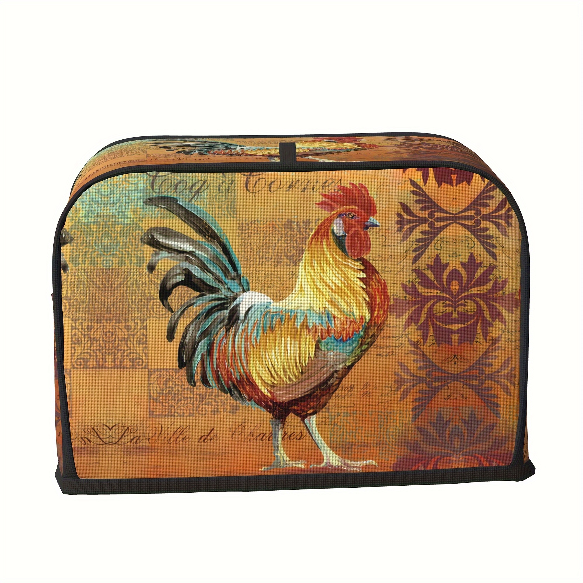 1pc sunflower rooster bread maker cover chick print small kitchen appliance bread maker dust cover microwave bread maker cover suitable for 2   models details 9