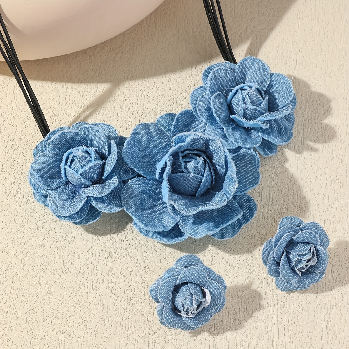 Bohemian Vintage Camellia Earrings & Necklace Set