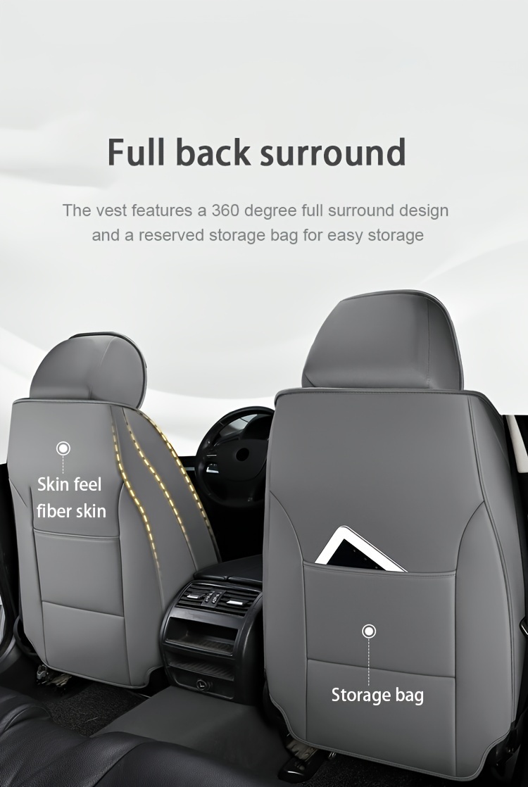 for beige gray quilted car seat cover cartoon design full coverage leather mesh fabric 1 seat five seat option stylish comfortable car seat protector quilted design luxury fee Product details 10