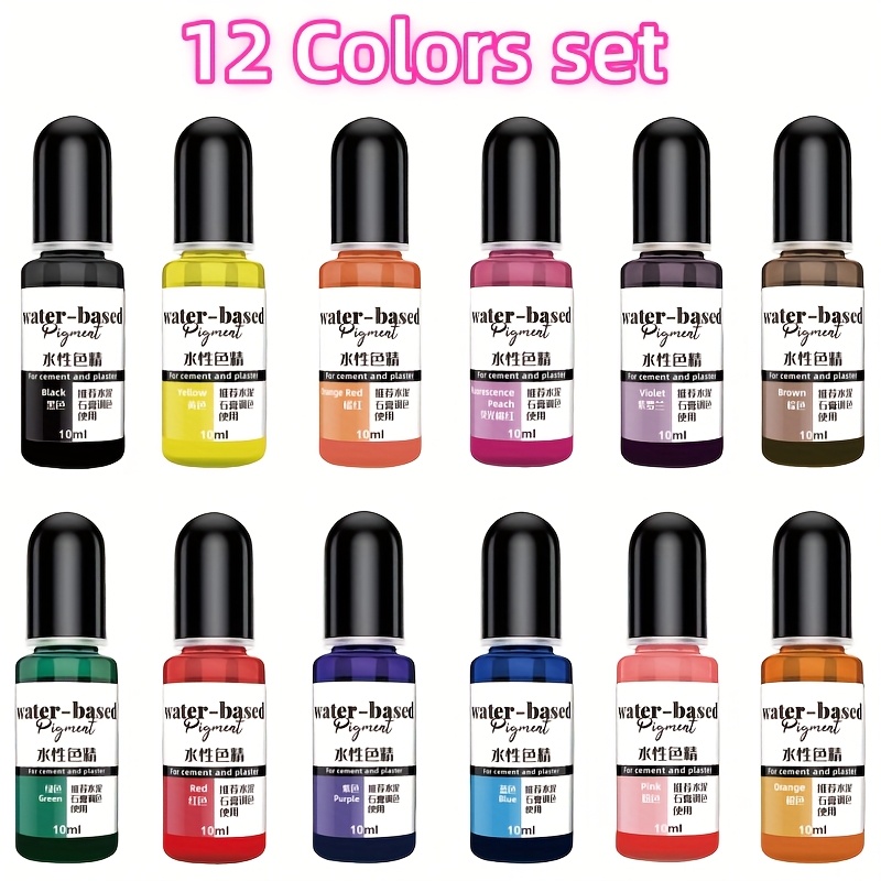 30-color Water-based Pigment (10ml/bottle): 6-color/12-color/30-color Set, Suitable For Crafts Of Gypsum/cement/mud, Water-soluble Pigment, Suitable For Water-soluble Dyeing Projects