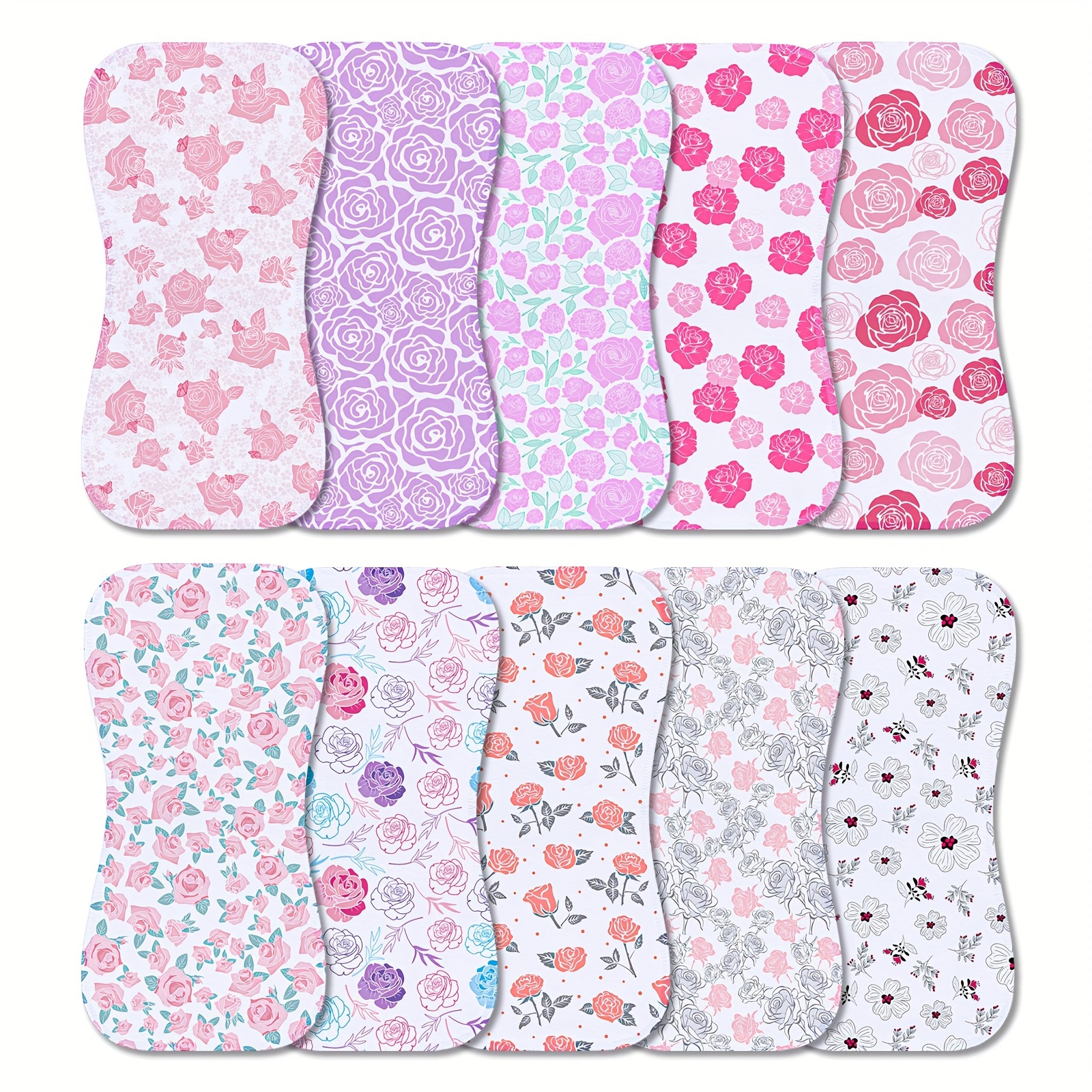 TEMU 10-pack Burp Cloths For Baby Boys And Girls - Baby Burp Cloth, Baby Washcloths, Burp Rags, Large Neutral Burp Clothes For Newborn