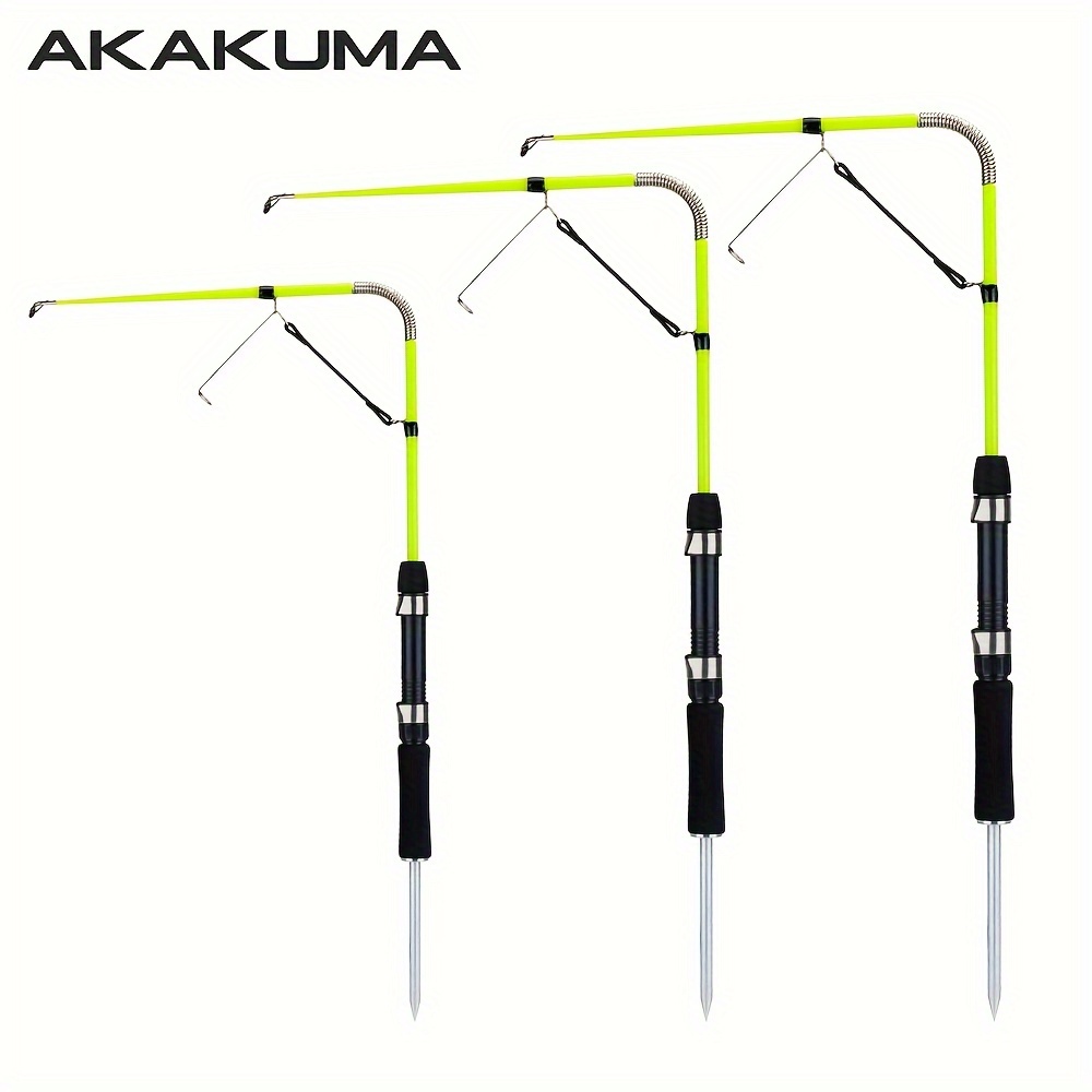 

travel-friendly" Akakuma 67cm Self-standing Fishing Rod - Auto Rebound, Ground Insert, Mini Short Section Lure Pole For Trolling