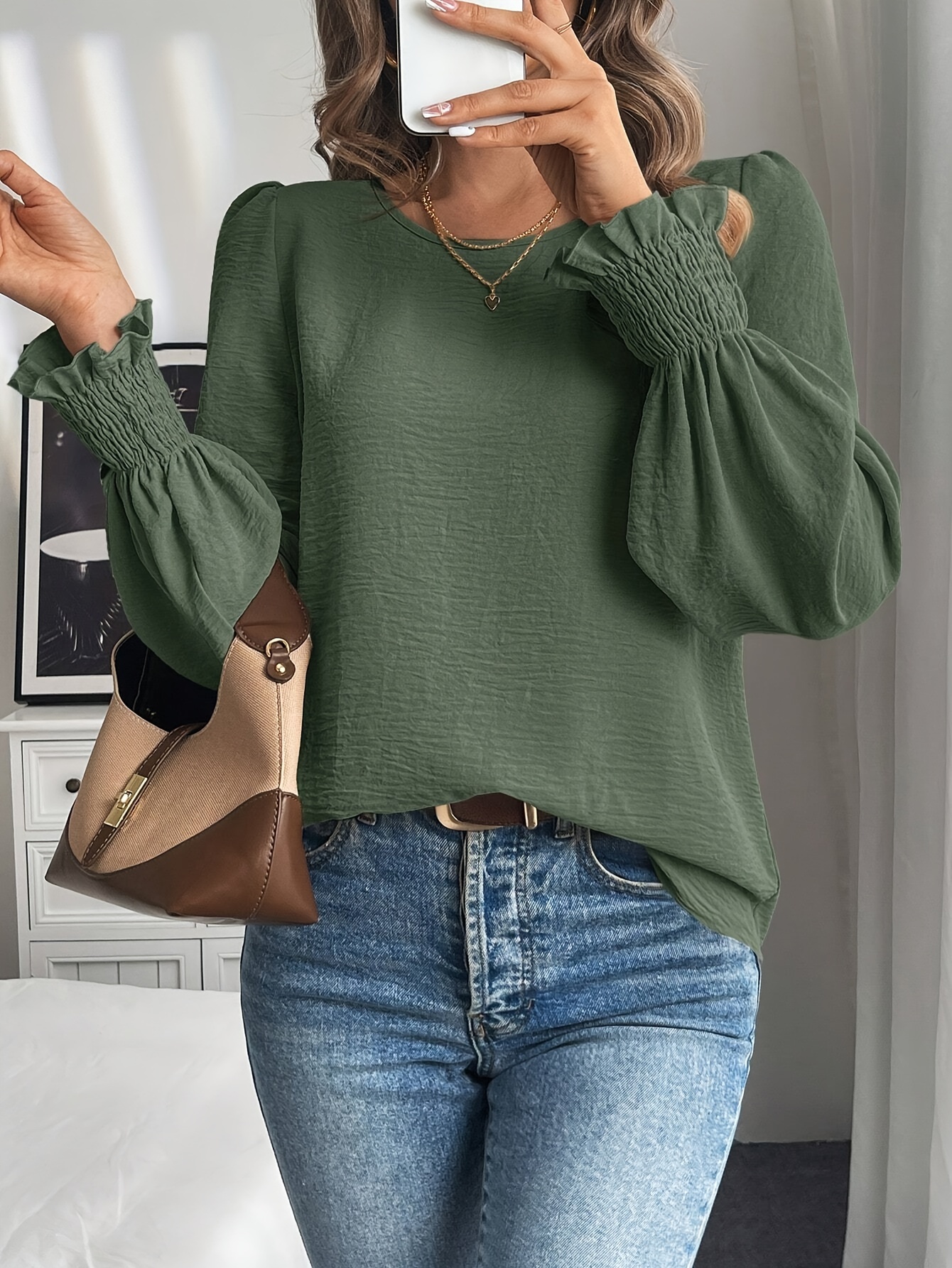 camisa de comprida e decote para mulheres em Temu Portugal