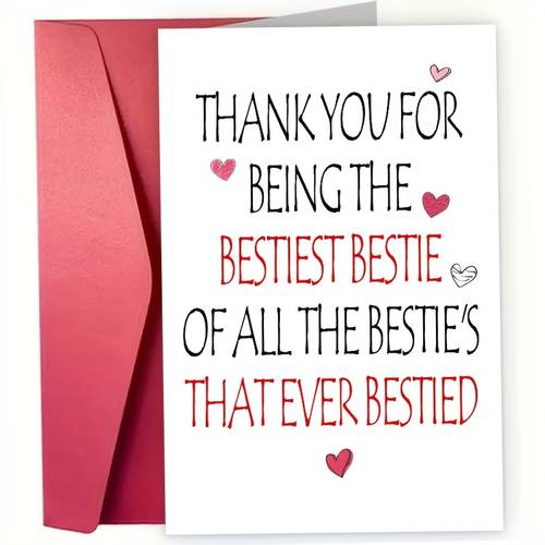 1 set for bestie greeting card for birthday card card thank you being all for best for best for including envelopes small business supplies thank you cards birthday gifts cards unusual for bestie birthday card