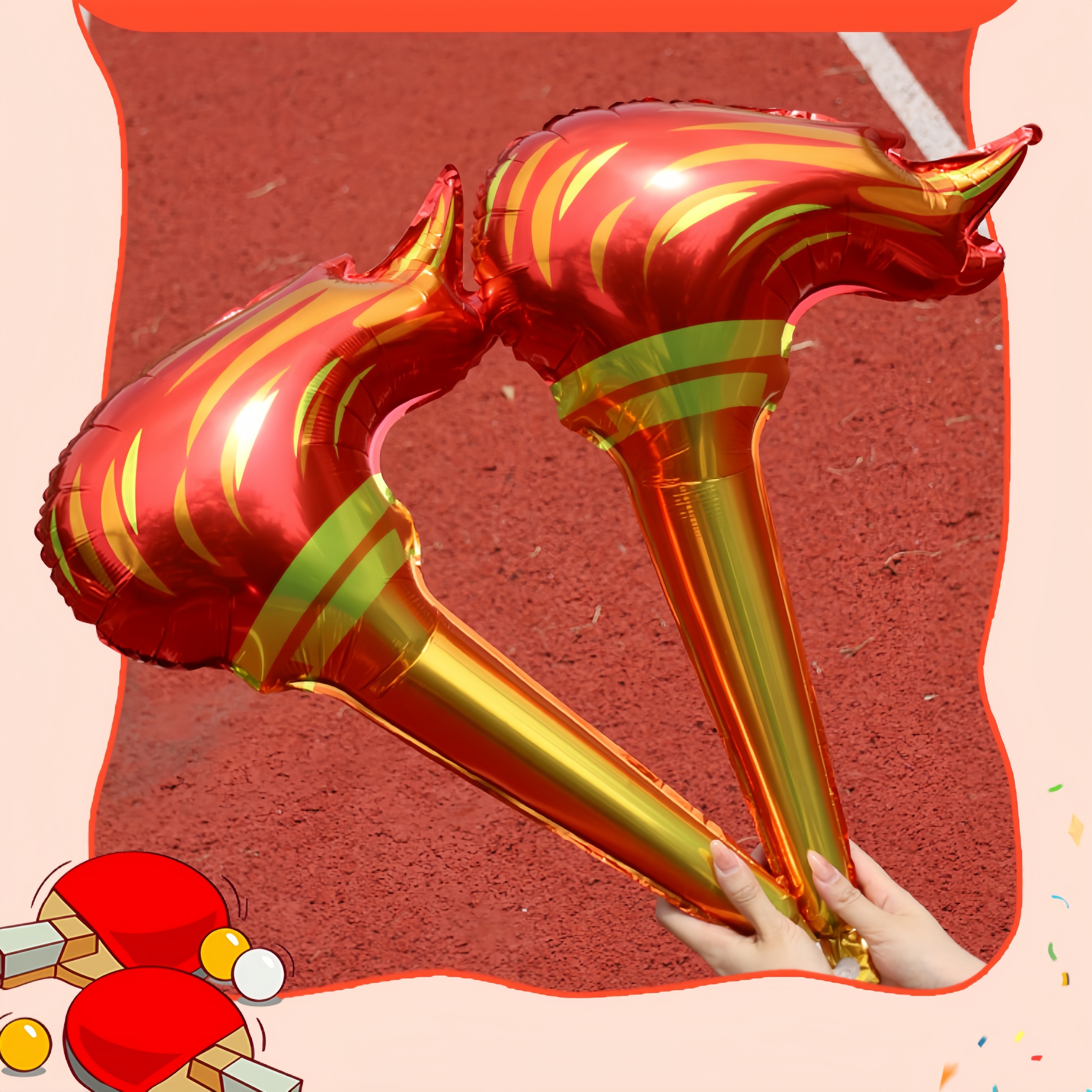Image of 2pcs Large Handheld Torch Balloons, Atmosphere Decoration Props, And Game Props, Refueling And Supplies