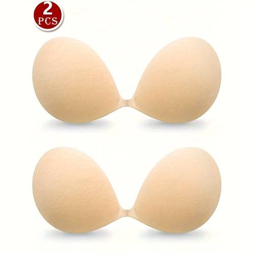 2pcs tone invisible silicone bra with natural push up hook design for womens underwear and lingerie accessories