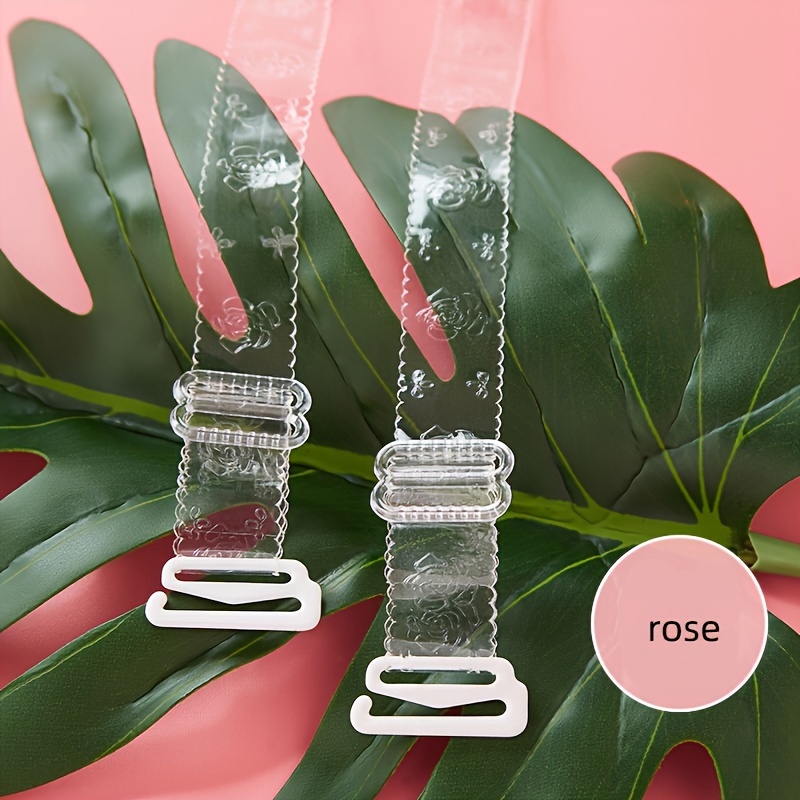 Transparent Invisible Strap Bra Band Anti-slip Floral Pattern Sexy Off-the-shoulder Strap