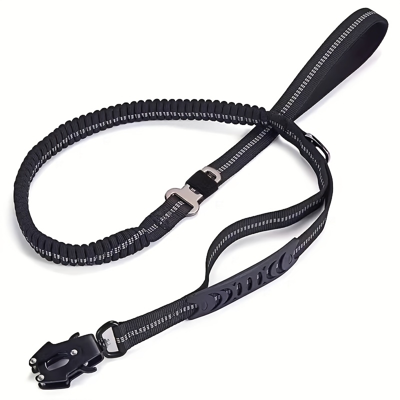 TEMU Correa para perro grabada con láser y función amortiguadora. Cuerda reflectante para pasear perros. Correa táctica para mascotas con hebilla de