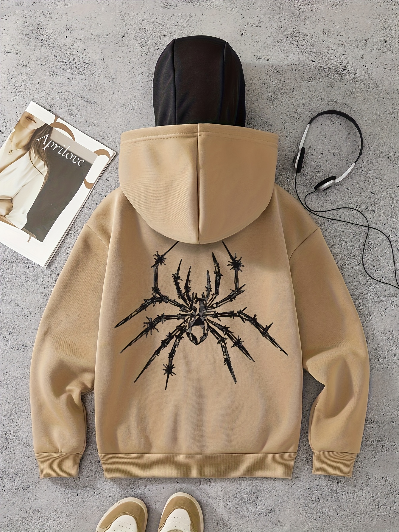 zip up spider hoodie sold on Temu United States