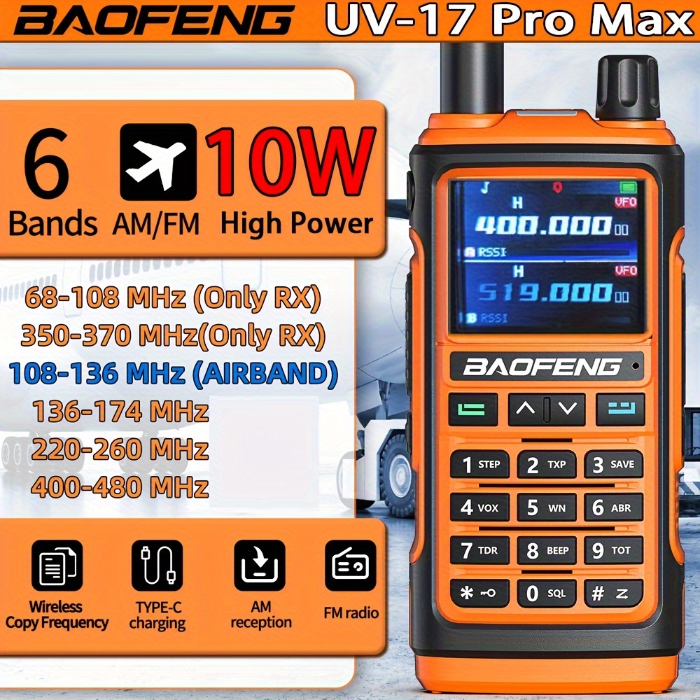 uv 17 pro max walkie talkies four bands wireless copy frequency poweful waterproof two way radio long range uv 5r ham radio walkietalkie uhf vhf for hunting