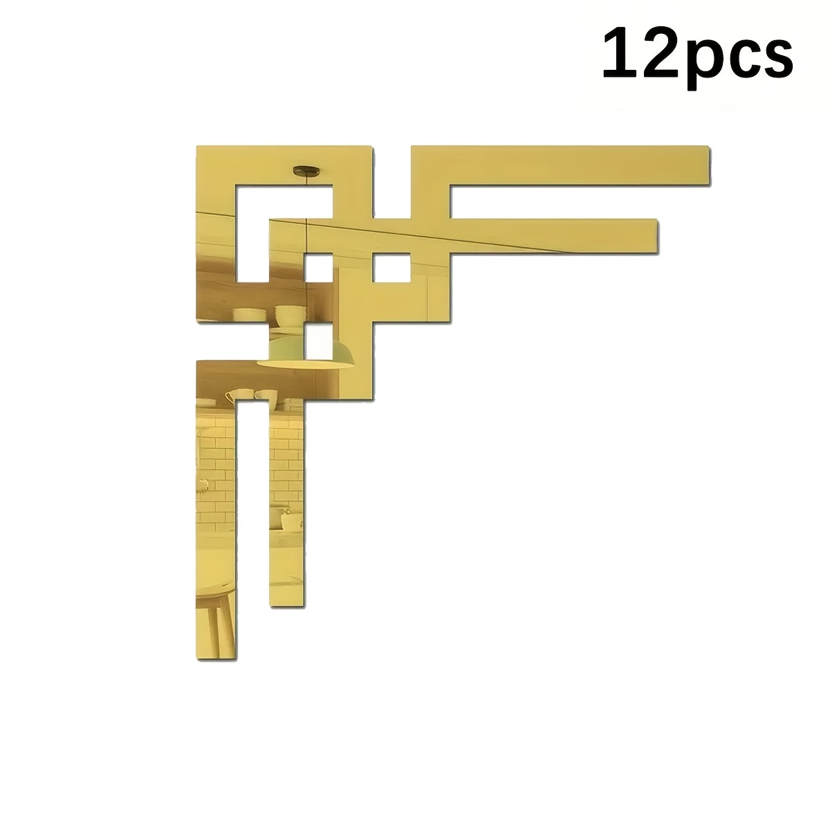 TEMU 12 piezas, pegatinas de espejo acrílico para esquinas, espejos decorativos autoadhesivos y removibles para de del hogar, uso en múltiples ,