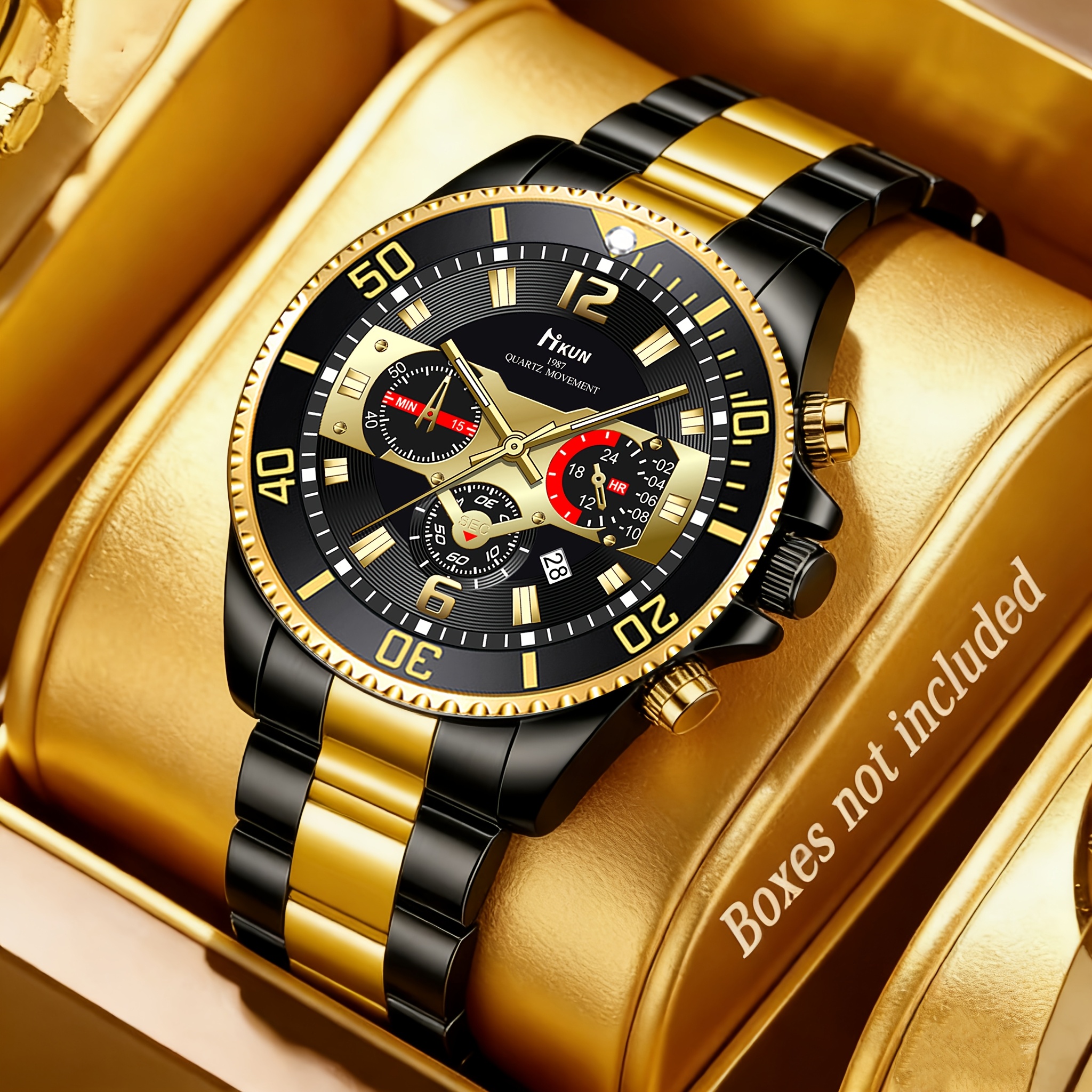 Image of 1pc Men's New Elegant And Stylish Quartz Watch, -garde Watch, Ideal Gift For On Valentine's Day, Easter, , Birthday, Christmas