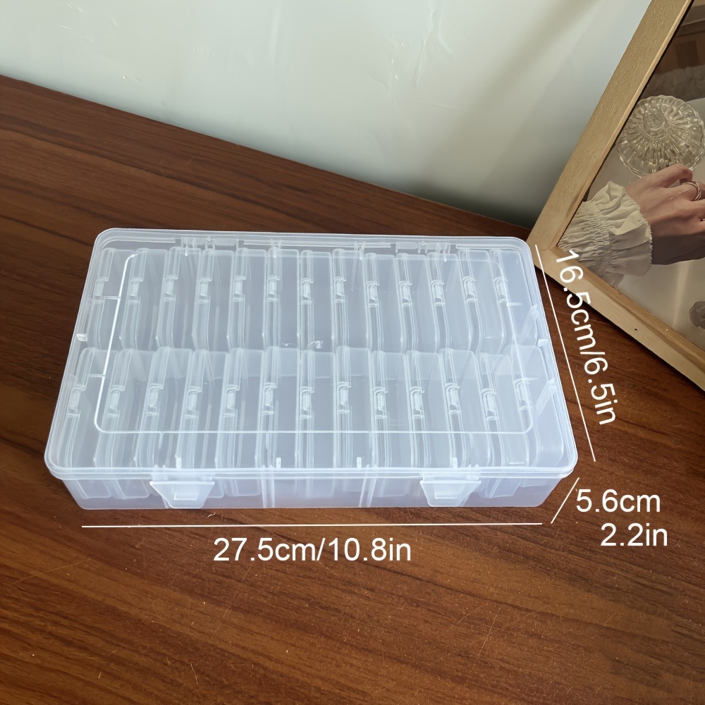 TEMU 26pcs Clear Plastic Storage Box Set, Portable Multifunctional Organizer For Jewelry, Beads, Diy Art Supplies, Stackable Under 3.2 Feet Storage