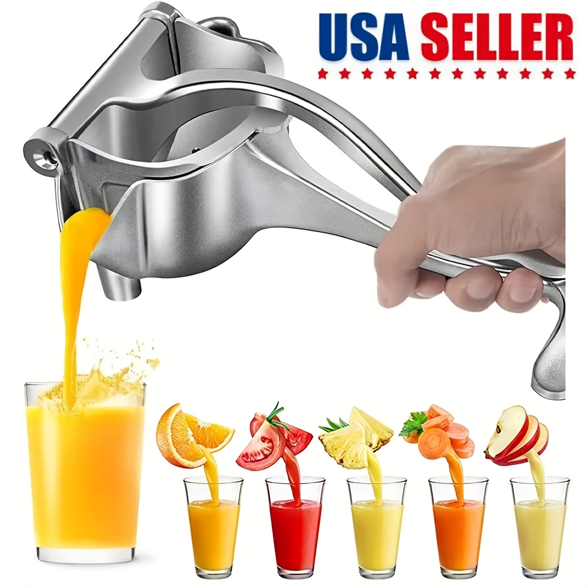 TEMU Heavy Duty Metal Hand Manual Juicer Squeezer For Pressing Lemons Oranges Apple Cucumber Watermelon Kitchen Tool