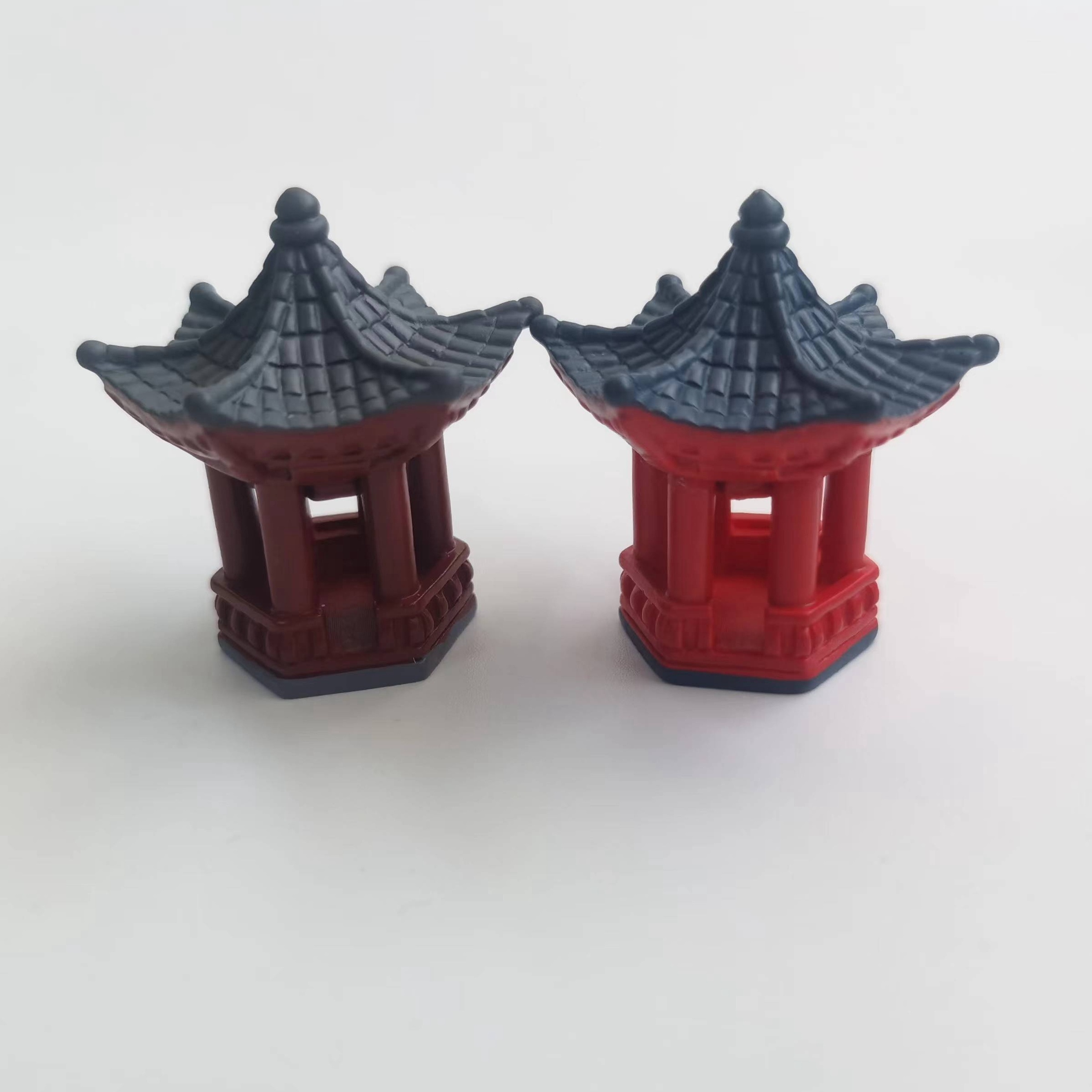 Image of 2pcs/set Miniature Chinese Ancient Bonsai Landscape Decor Resin Reptile Habitat Accessory Fish Tank Ornament, Home And Garden Decoration
