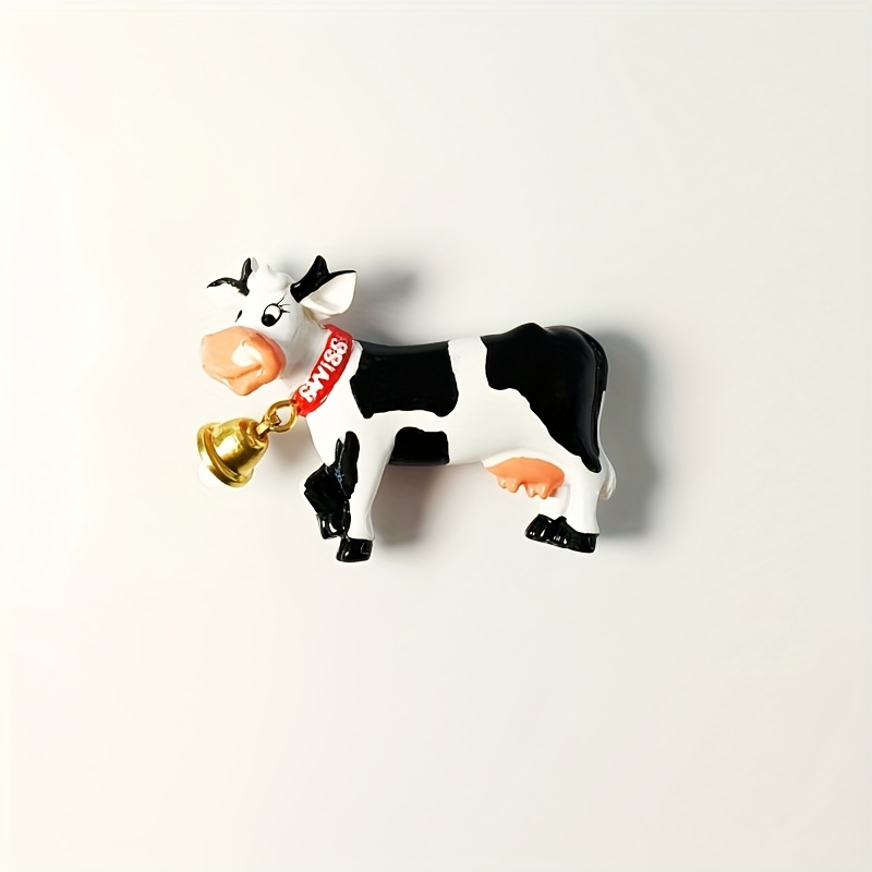 1pc Switzerland, Creative, 3d Bell Cow, Souvenir, Home Decoration, Magnetic Refrigerator Sticker, Handheld Gift