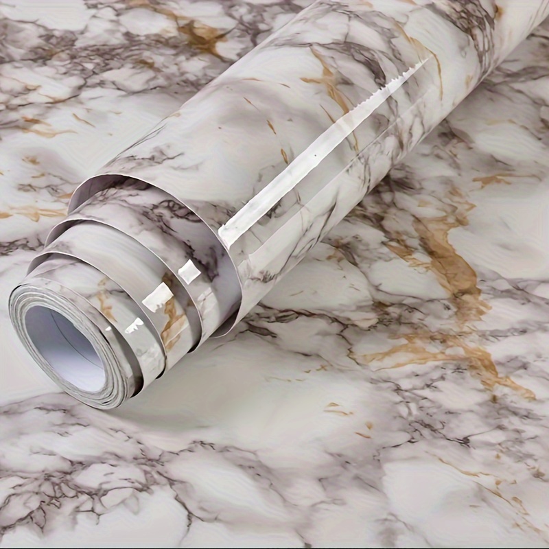 Image of Thickened Glossy Marble Pattern Wallpaper For Tv Background Wall, Oil-proof For Kitchen, And Renovation Stickers For Bathroom And Washroom