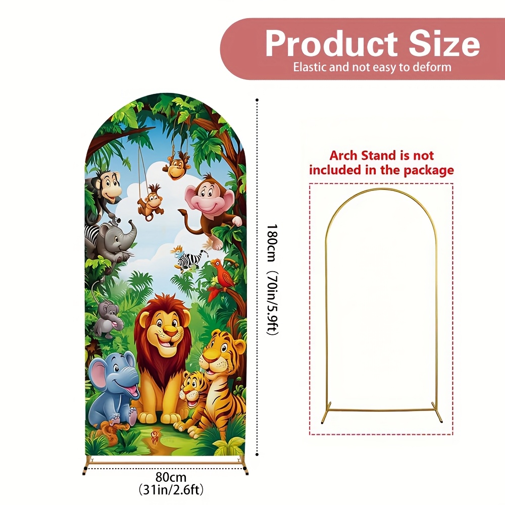 TEMU 2d Flat, 2d Flat - 2d Flat, 2d Flat - 1pc Animals Arch Backdrop Covers, Featuring 2d Flat Printing - Perfect For Party Banners, Easy To Set Up