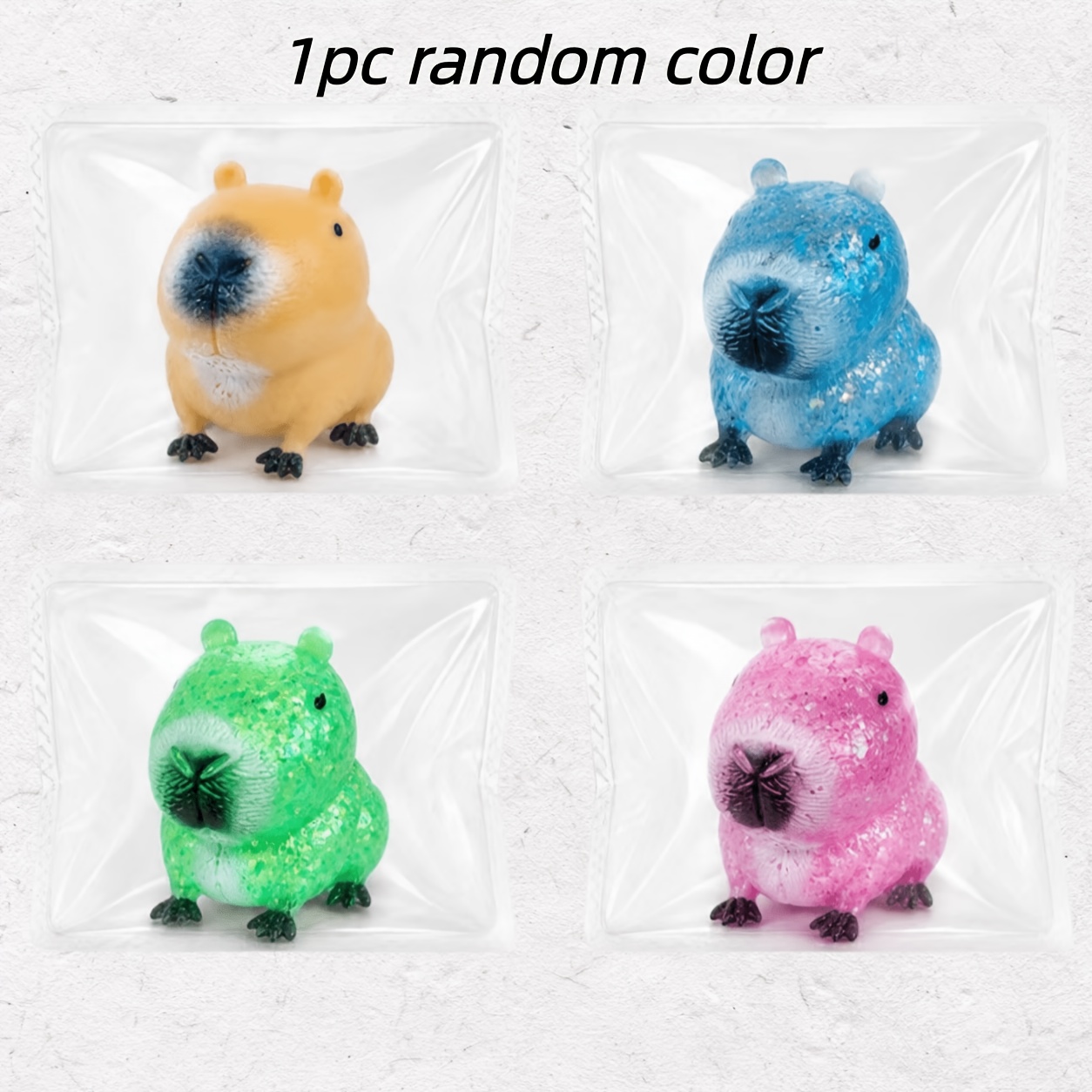 Image of Shunfei 1pc Capybara Soft Squeeze Toy (random Color) – Fun Sensory , Animal Party Gift, Slow-return , Classroom Reward, Easter Basket Filler
