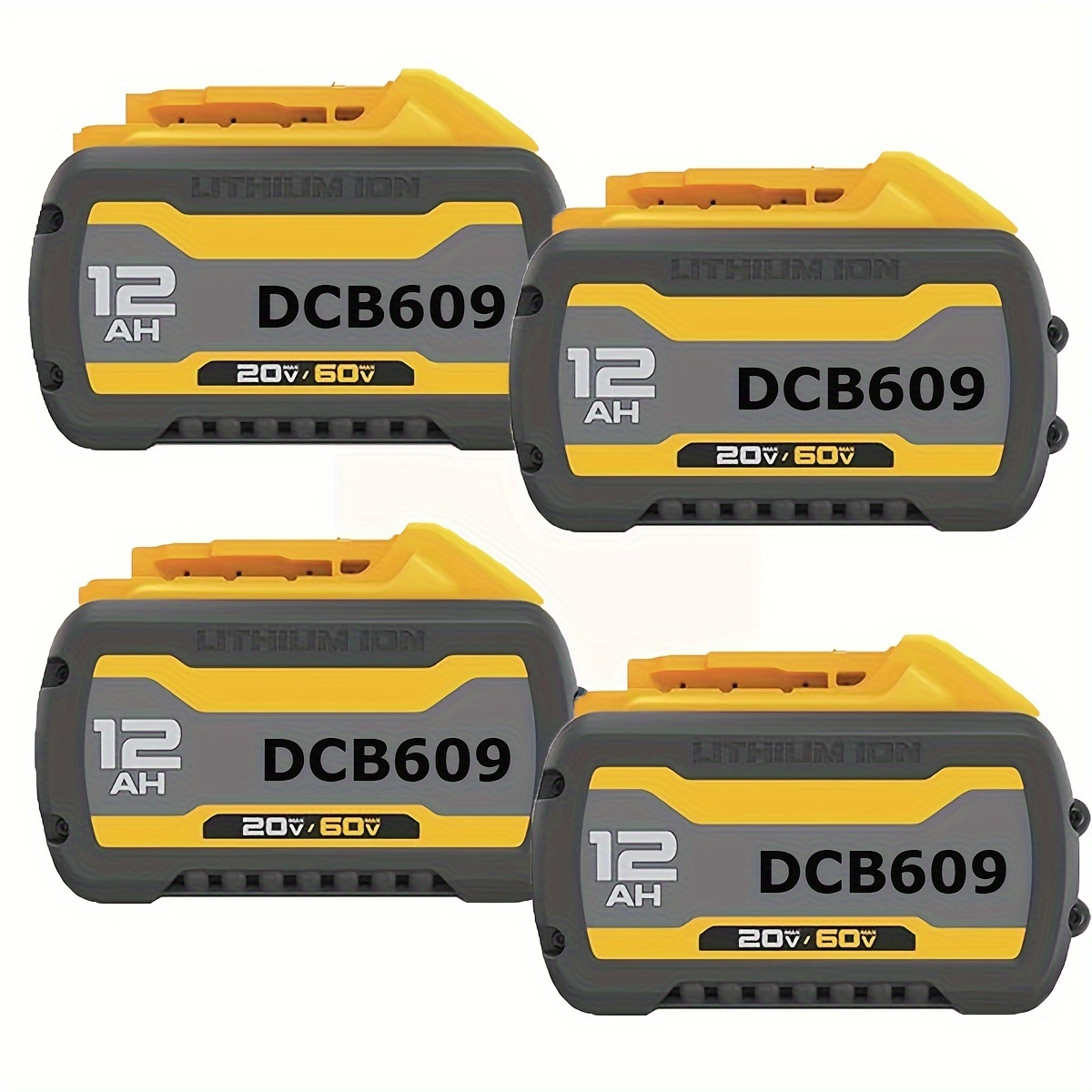 

4 12.0ah Dcb606 Replacement For Dewalt 20v/60v Compatible Dewalt - Dcb609 Dcb612 Dcb606-2 Dcb609-2 Compatible Dewalt 20v/60v/ And