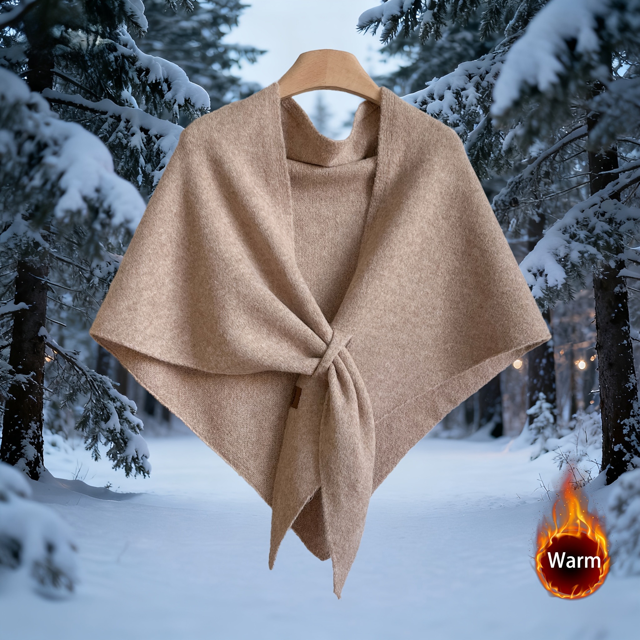TEMU 1pc 1s Women's Elegant Autumn Winter Shawl Fashionable Design Scarf Solid Color Versatile Fashion Accessory Multiple Color Options Elegant