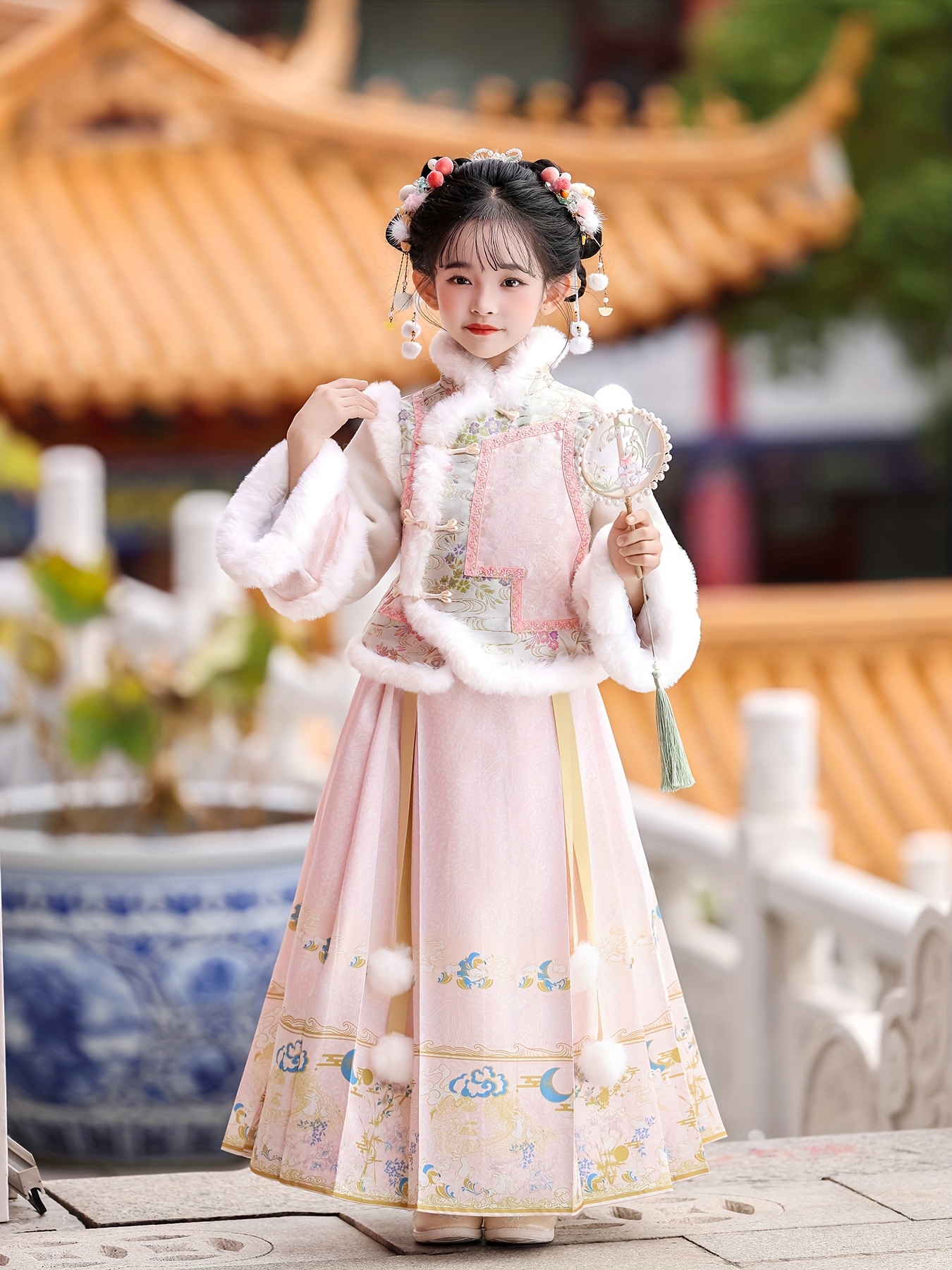 asian design dress Retro Embroidered Chinese Style Dress with Elegant Button Closure and Improved Qipao Design Pink / L