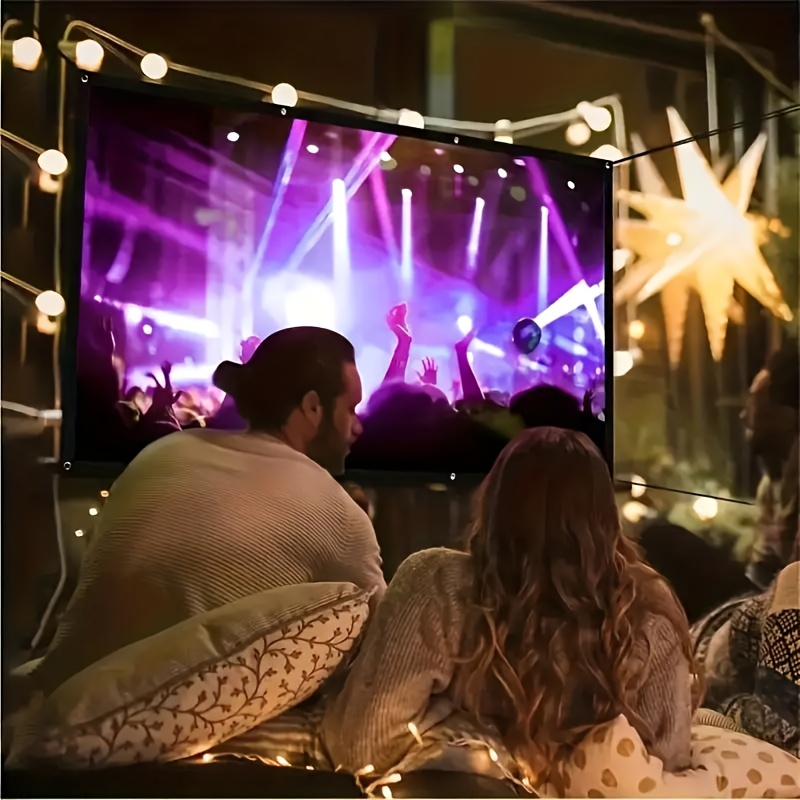 150-инчен 4k ultra-hd 3d пренослив проекциски екран, сооднос на страни 16:9, полиестерско влакно, без брчки и ператлив, вклучува опрема за монтирање и   за складирање Детали за производот 4