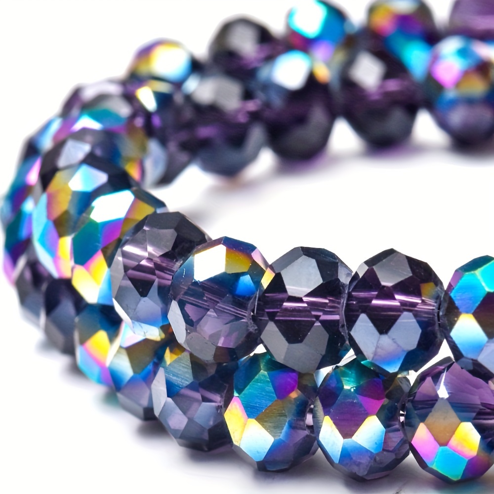 

Luxurious Violet Crystal Beads, 111/82/63pcs, 4/6/8mm - Sparkling Glass Loose Beads With Holes For Making, Bracelets & Necklaces Craft Supplies