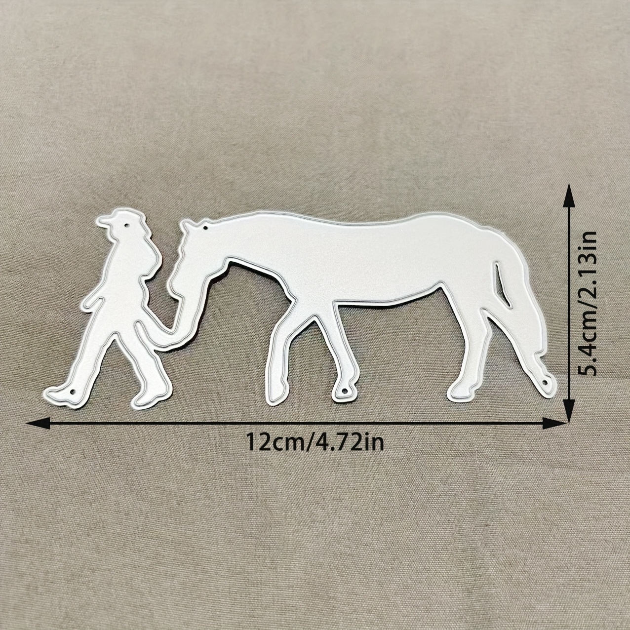 TEMU 1pc Metal Cutting Dies Featuring A Cowboy And Horse, Scrapbooking, Embossing Stencils, And Handmade Greeting Cards. For Making Gift Cards