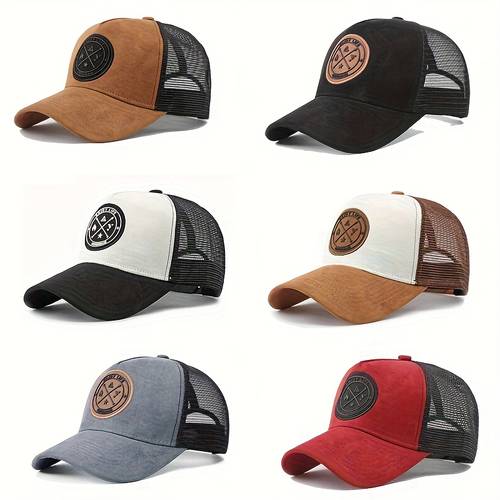 gray and black yellow and and white yellow and white gray and black red and black spring summer autumn and winter mesh caps letter patch baseball caps mens and womens trucker hats