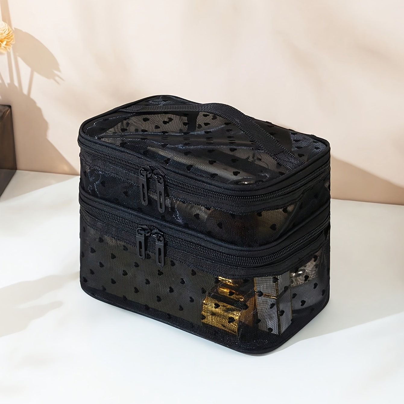 E-shop Große Kosmetiktasche, tragbare Reise-Kulturbeutel, Alltags-Handtasche, Büro-Waschtasche, Aufbewahrungstasche für Beauty-Tools, atmungsaktive
