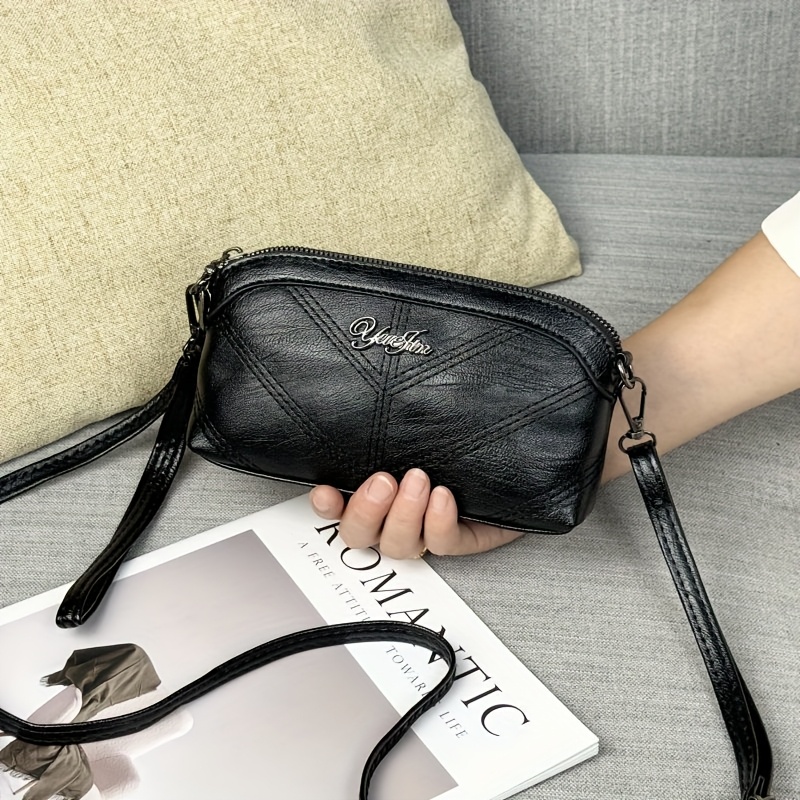 Image of 1pc Retro Women' Mini Shell Clutch Small Bag Women's Handbag Soft Phone Pouch Shoulder Body Bag