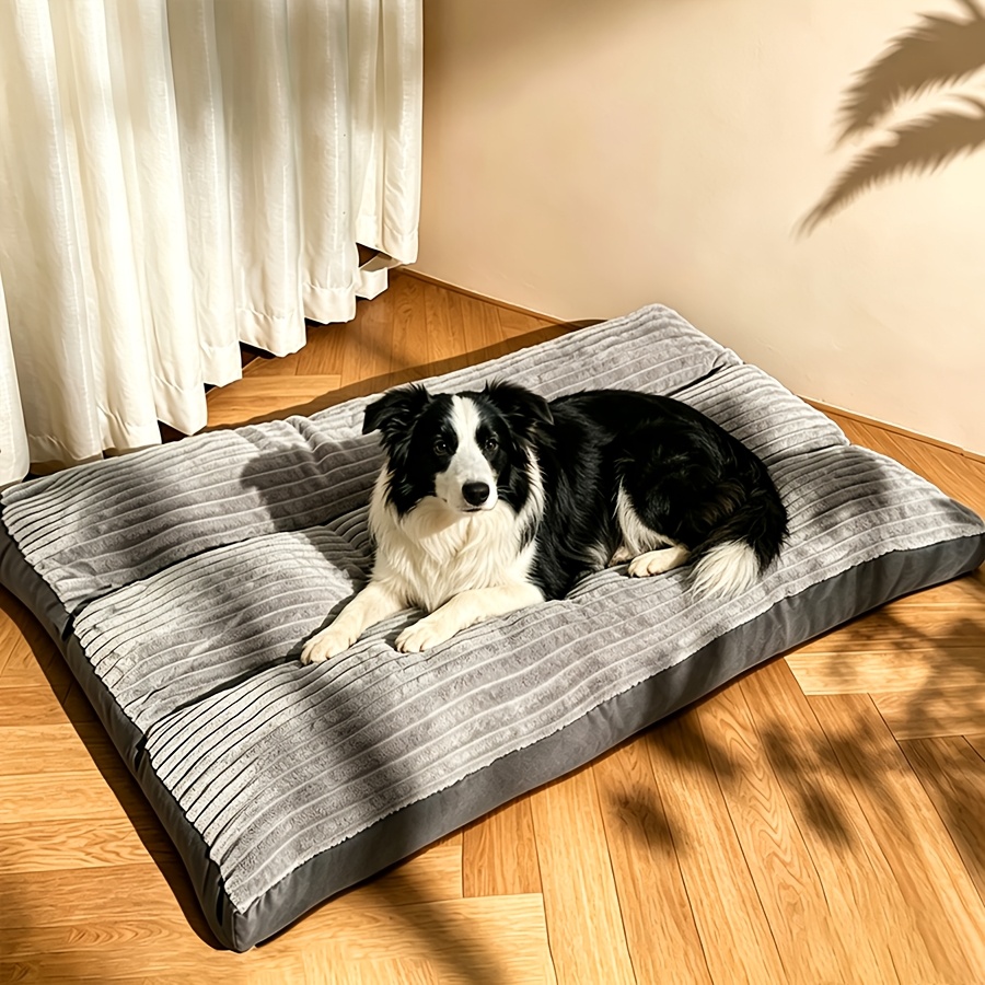 TEMU 120cm Extra For Large Dog Bed Dog Crate Mattress, Warm Dog Sofa With Anti-slip Bottom, Washable Warm Pet Mat With Anti-slip Bottom, Cushion For