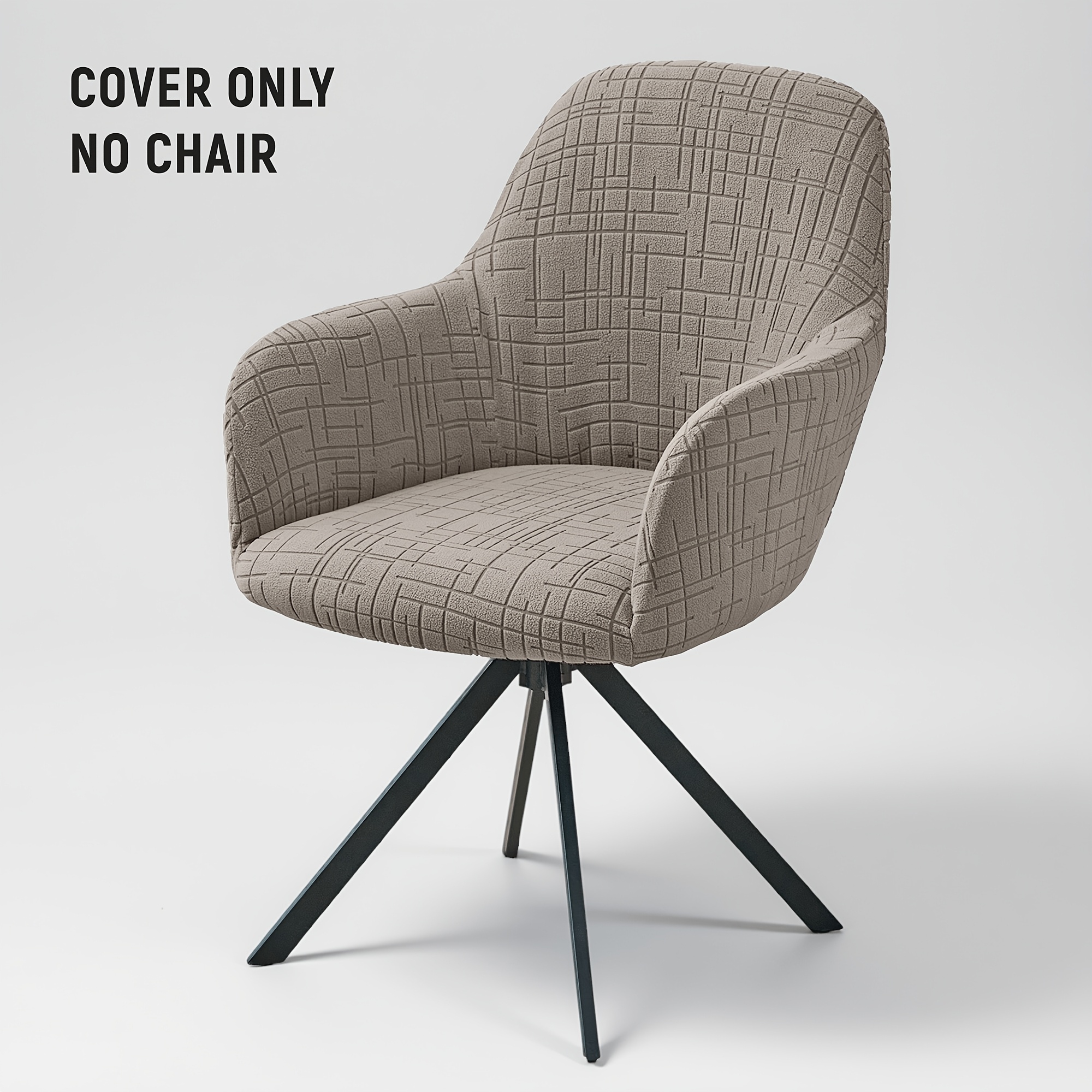1pc Cross-pattern Stretch Full-cover Dining Chair Cover, High-back Dining Table Chair, Computer Chair Protector