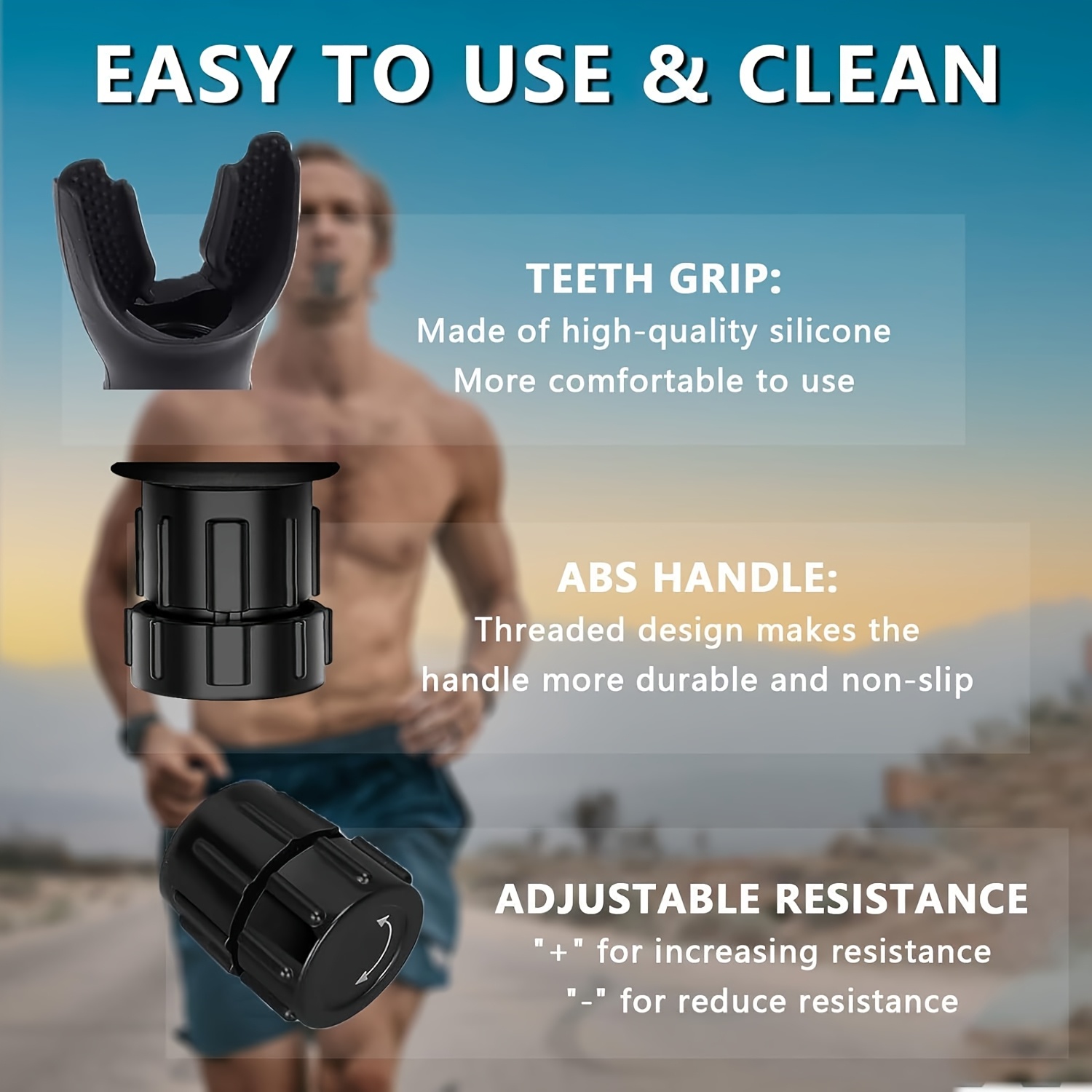 3pcs Breathing Trainer - Adjustable Resistance, Portable Lung Exerciser with Ergonomic Mouthpiece and Lanyard - Suitable for Adults, Athletes, Gym, Travel, Home Workouts - Improves Lung Function, Endurance Training, High-Quality Fitness Equipment