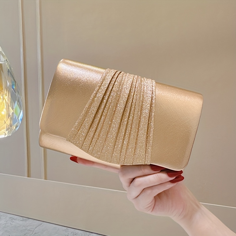 golden pu evening bag high luxury clutch banquet wedding Temu