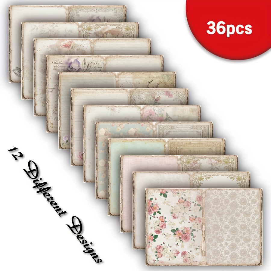 

36 Sheets A5 Floral Paper - 12 Designs, & Recyclable, Greeting Cards, Bullet Journals, Packaging, And Diy Craft Projects, Journal Decoration | Elegant Paper Designs | Paper, Scrapbooking Paper