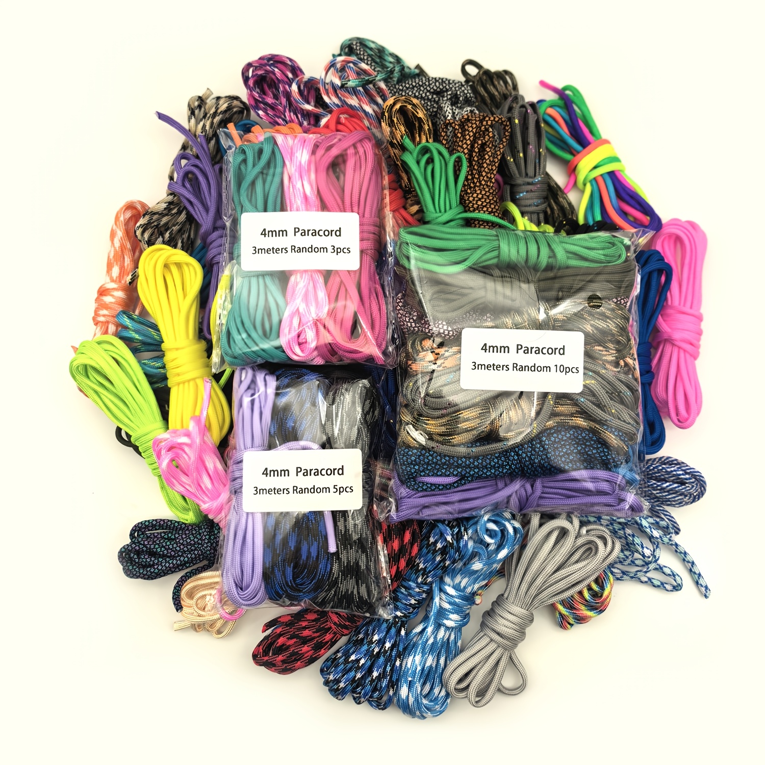 TEMU 500 Colors, 3pcs/5pcs/10pcs, 3 Meters Per Length, Multi-functional Outdoor Rope, Handmade Diy Braided Rope, Bracelet And Bangle Cord, , Dog
